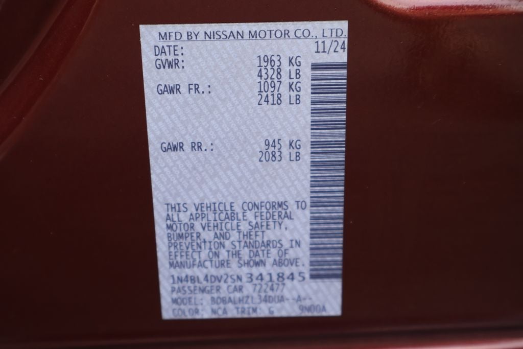 2025 Nissan Altima 2.5 SV