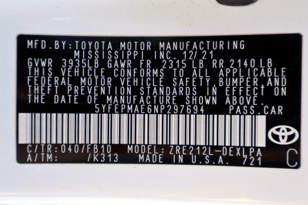 2022 Toyota Corolla LE